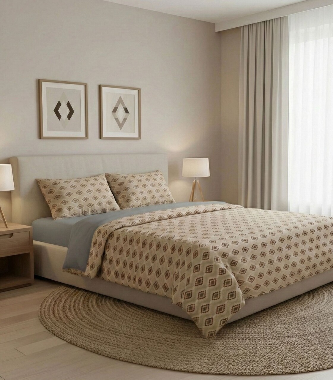 Lenjerie de pat pentru o persoana (DE), L'essentiel Maison, Dakota Kombin, Grey / Beige / Orange / Red - imagine 3